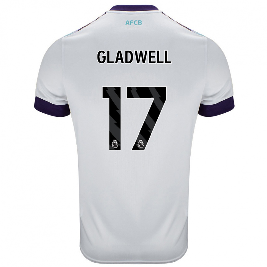 Vaikiškas Molly Gladwell #17 Balta Žalia Violetinė Išvykos Marškinėliai 2024/25 T-Shirt