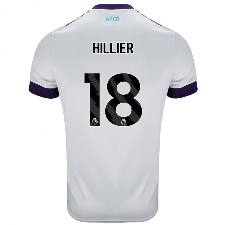 Vaikiškas Gemma Hillier #18 Balta Žalia Violetinė Išvykos Marškinėliai 2024/25 T-Shirt