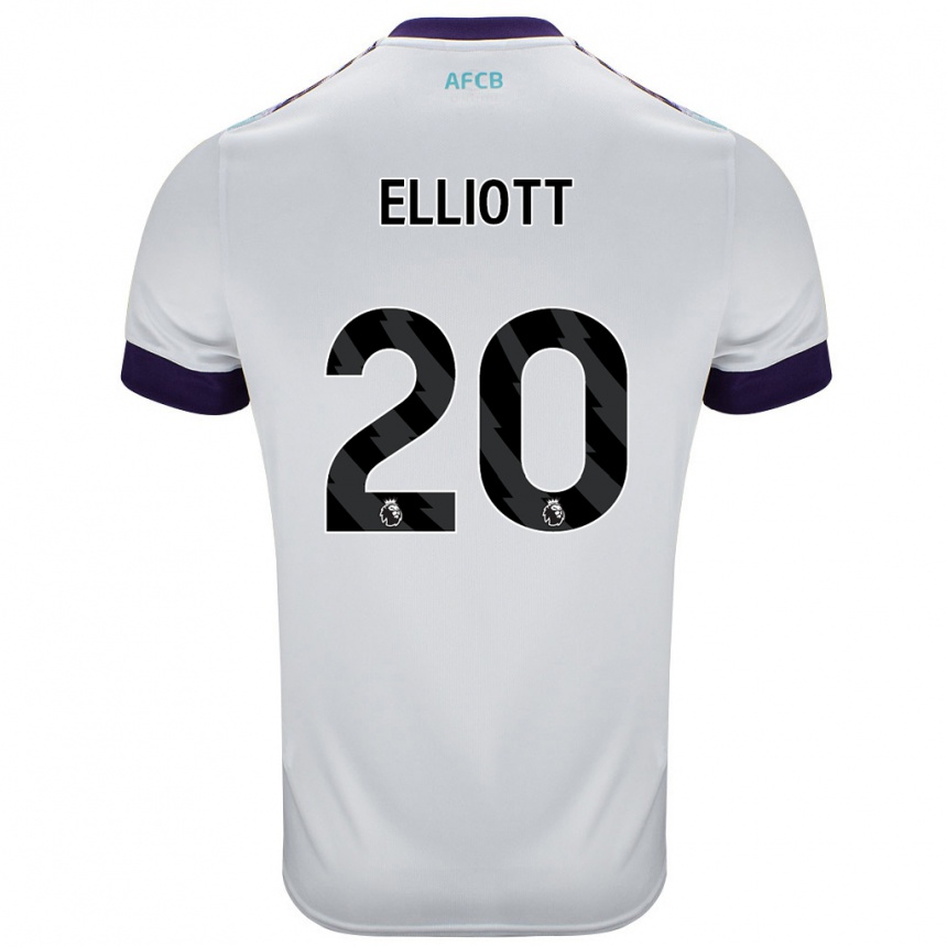 Vaikiškas Kaitlyn Elliott #20 Balta Žalia Violetinė Išvykos Marškinėliai 2024/25 T-Shirt