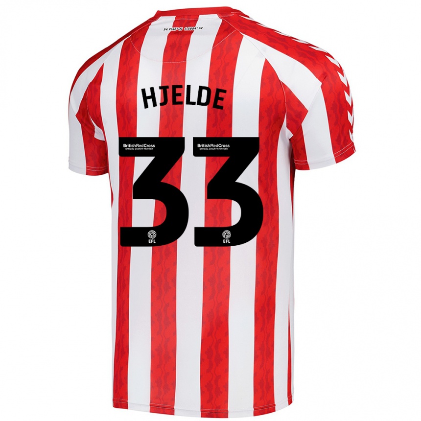 Vyrai Leo Fuhr Hjelde #33 Raudona Balta Namų Marškinėliai 2024/25 T-Shirt