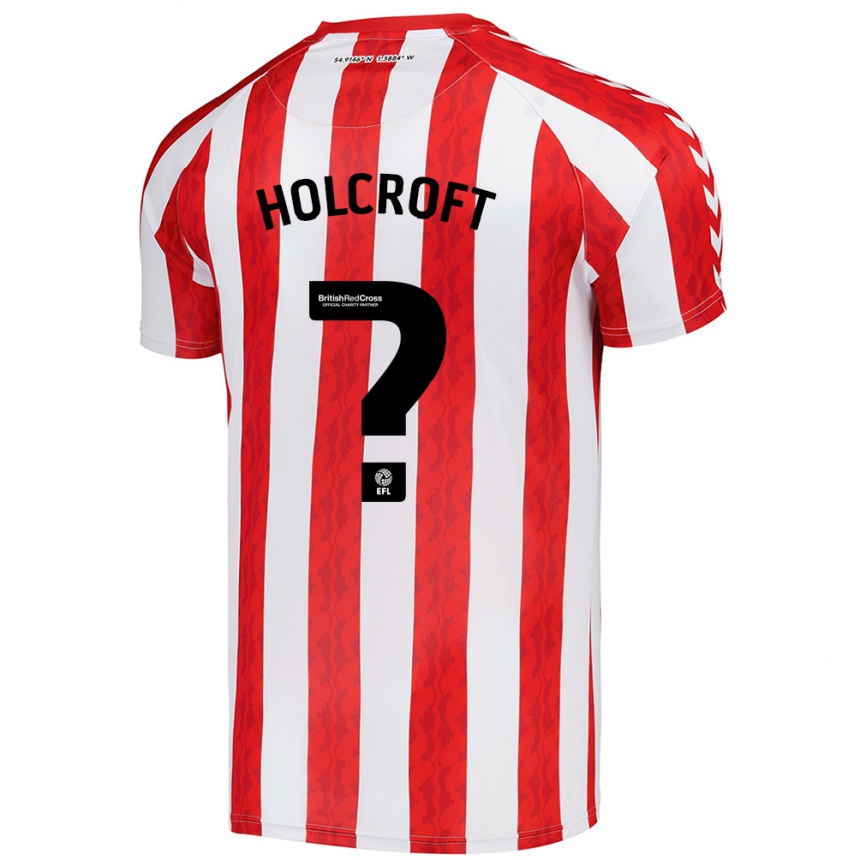 Vyrai Finlay Holcroft #0 Raudona Balta Namų Marškinėliai 2024/25 T-Shirt