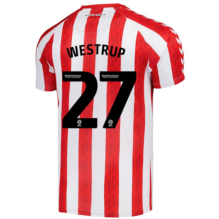 Vyrai Brianna Westrup #27 Raudona Balta Namų Marškinėliai 2024/25 T-Shirt