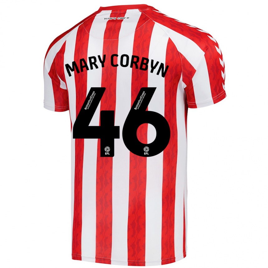 Vyrai Mary Corbyn #46 Raudona Balta Namų Marškinėliai 2024/25 T-Shirt