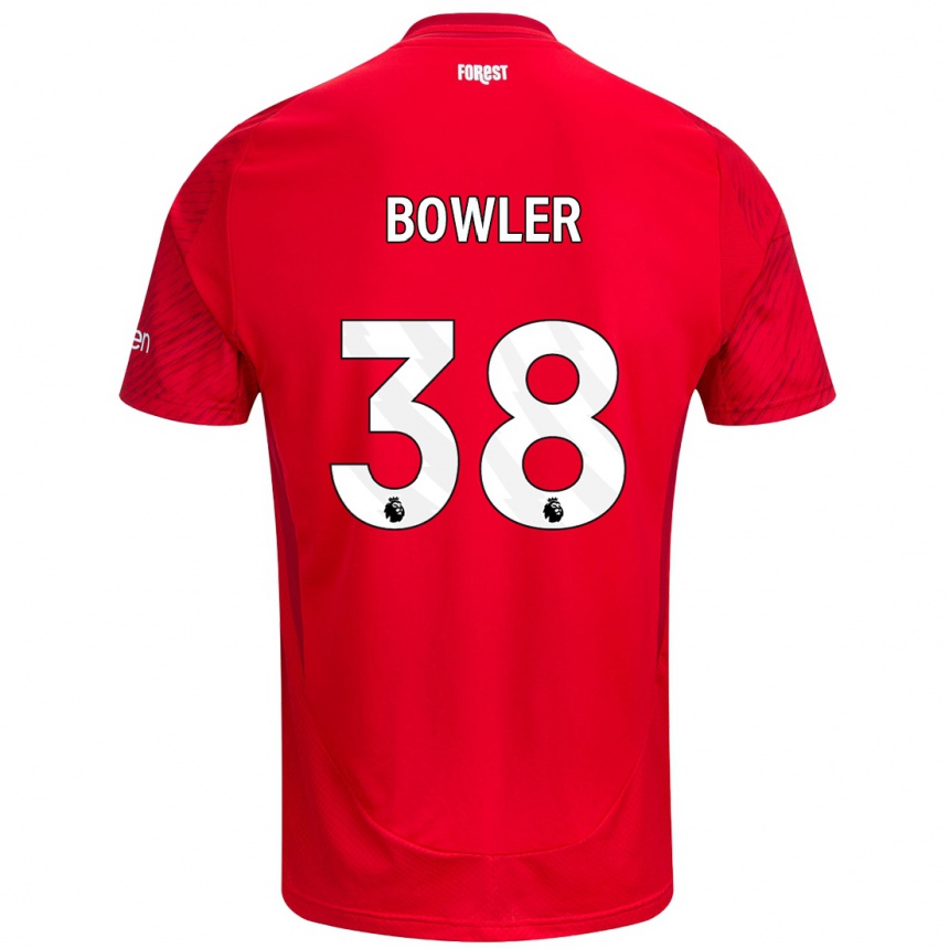 Vyrai Josh Bowler #38 Raudona Balta Namų Marškinėliai 2024/25 T-Shirt