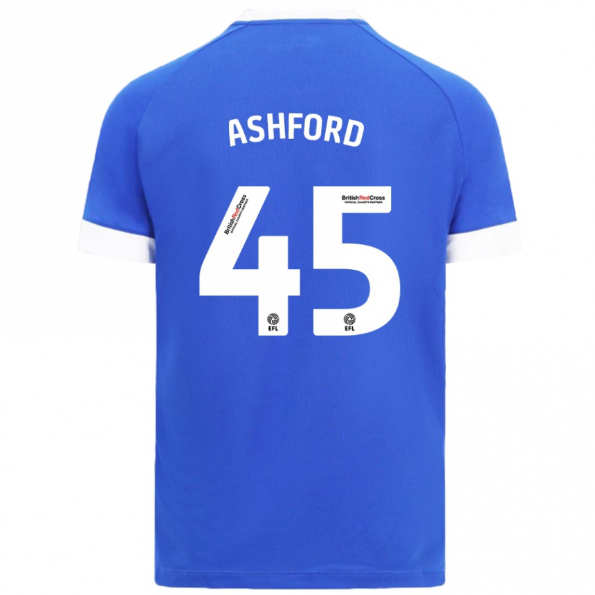 Vyrai Cian Ashford #45 Dangaus Mėlyna Namų Marškinėliai 2024/25 T-Shirt