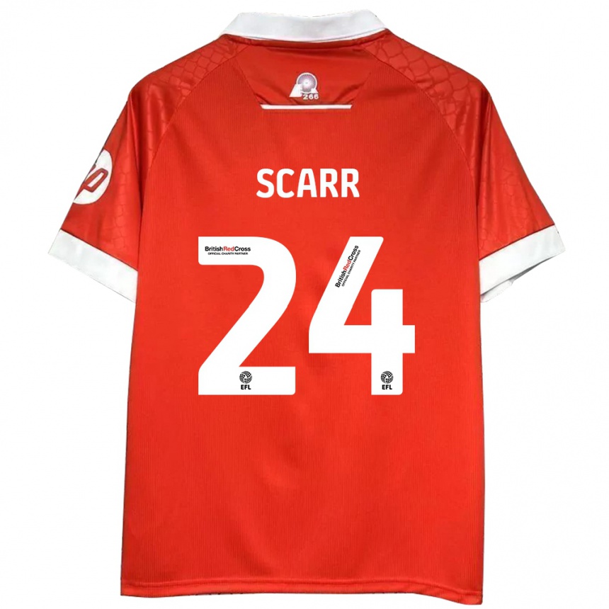 Vyrai Dan Scarr #24 Raudona Balta Namų Marškinėliai 2024/25 T-Shirt