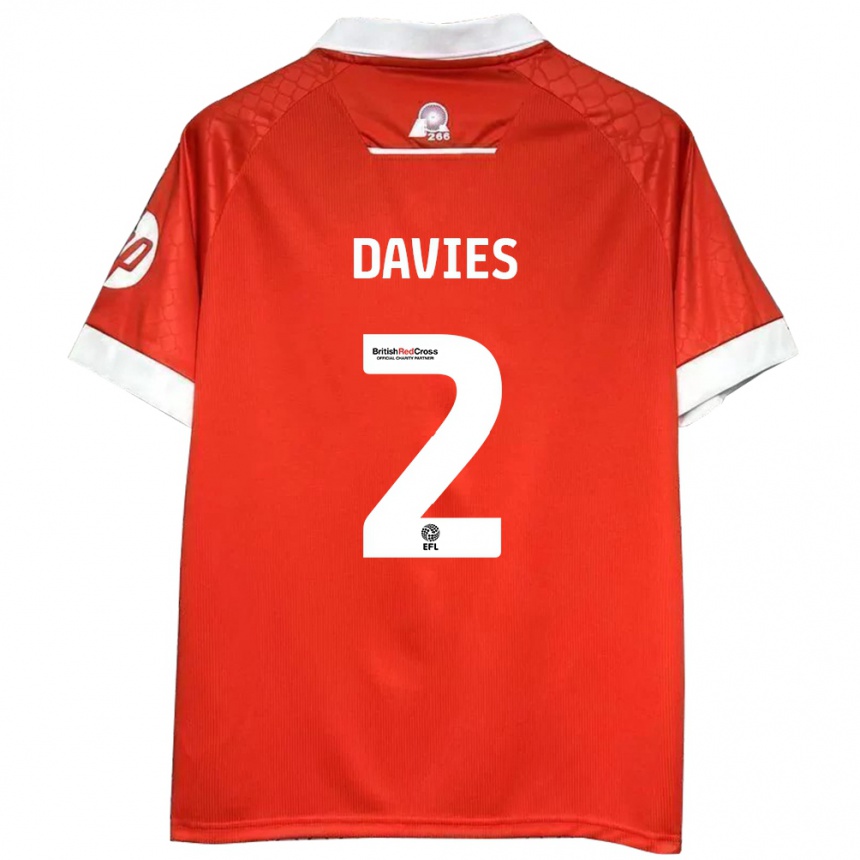 Vyrai Phoebe Davies #2 Raudona Balta Namų Marškinėliai 2024/25 T-Shirt