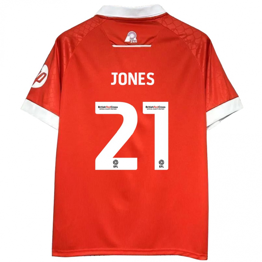 Vyrai Lili Jones #21 Raudona Balta Namų Marškinėliai 2024/25 T-Shirt