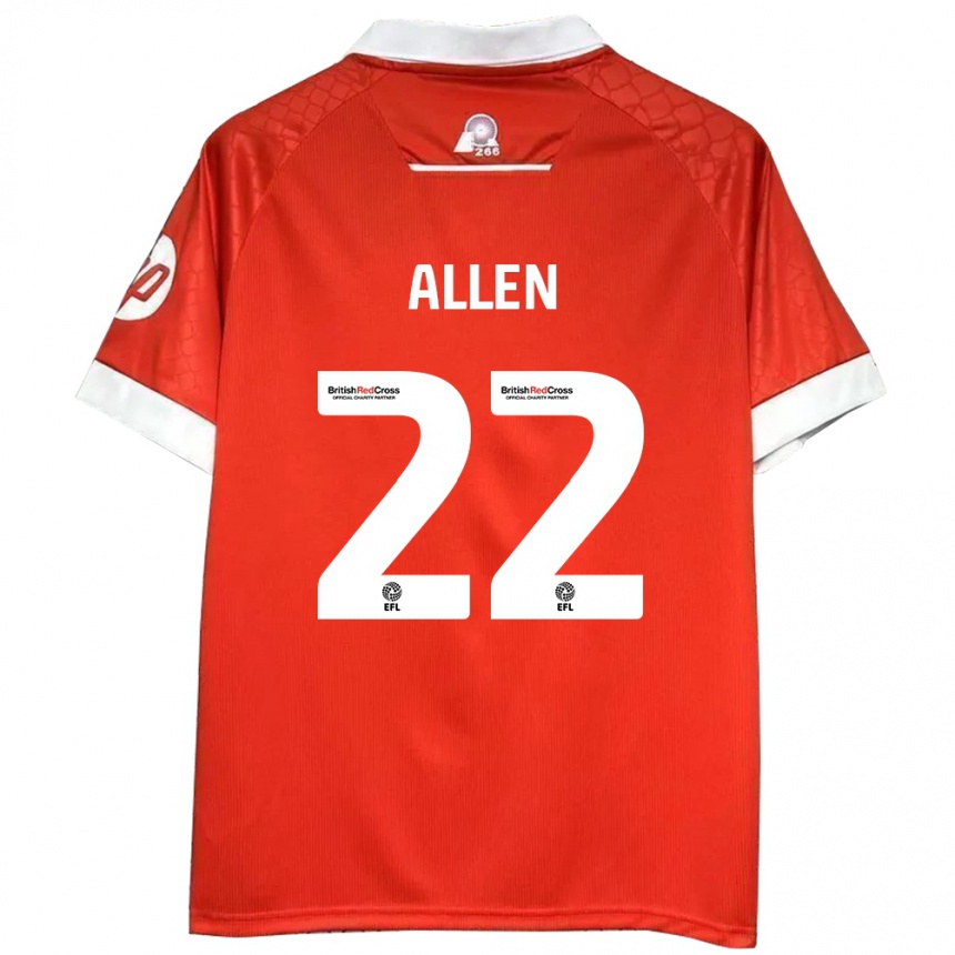 Vyrai Keren Allen #22 Raudona Balta Namų Marškinėliai 2024/25 T-Shirt