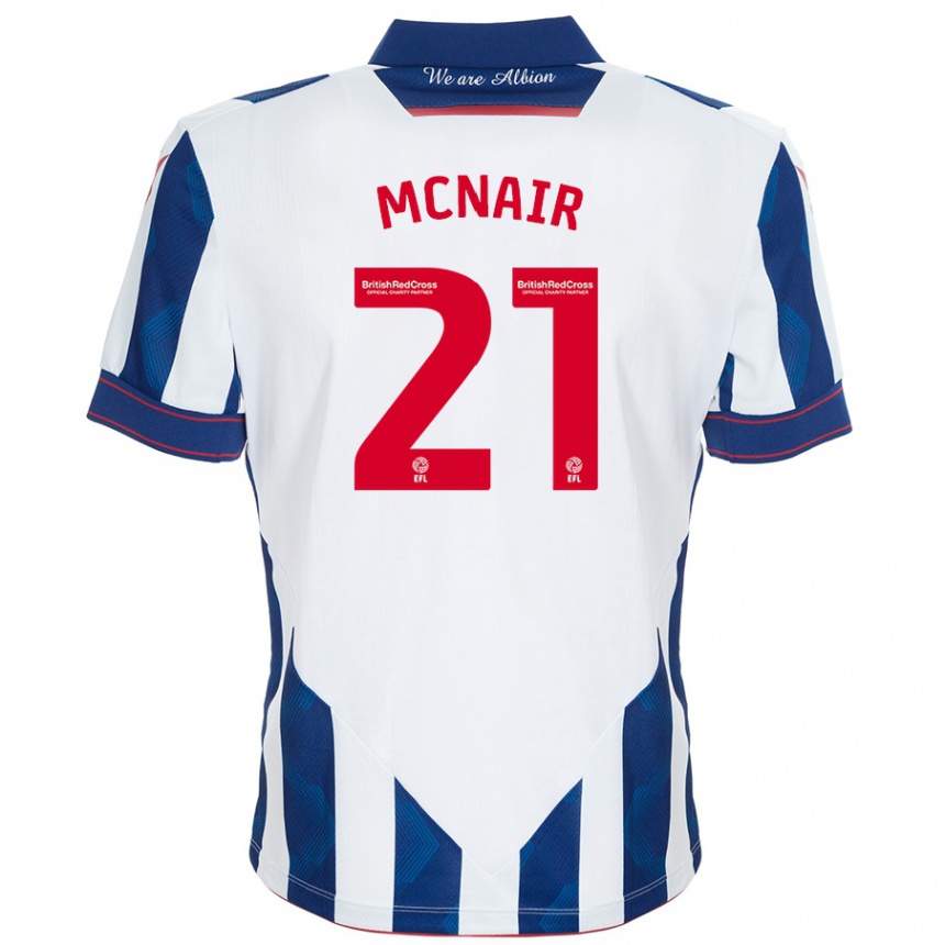 Vyrai Paddy Mcnair #21 Balta Tamsiai Mėlyna Namų Marškinėliai 2024/25 T-Shirt