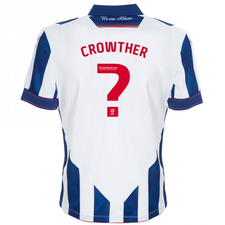 Vyrai Matthew Crowther #0 Balta Tamsiai Mėlyna Namų Marškinėliai 2024/25 T-Shirt