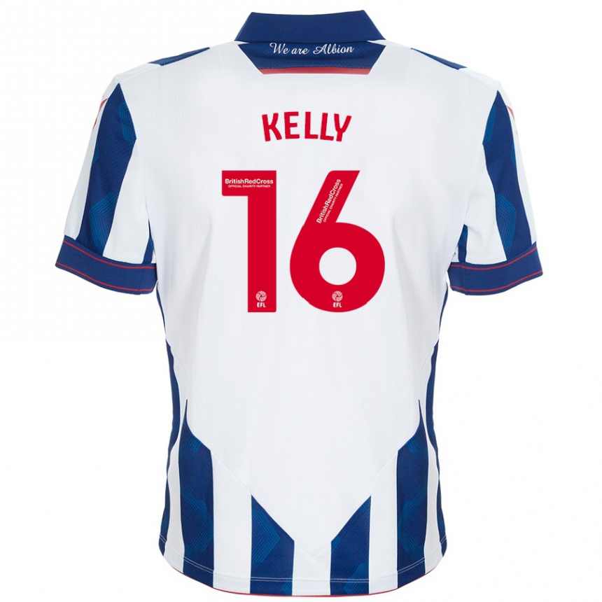 Vyrai Martin Kelly #16 Balta Tamsiai Mėlyna Namų Marškinėliai 2024/25 T-Shirt