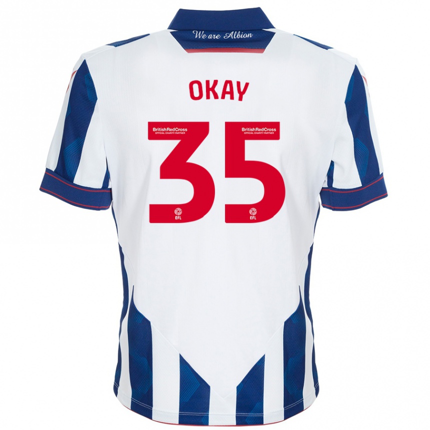 Vyrai Okay Yokuşlu #35 Balta Tamsiai Mėlyna Namų Marškinėliai 2024/25 T-Shirt