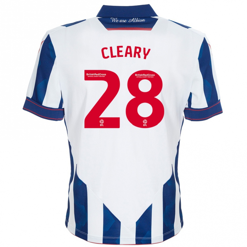 Vyrai Reyes Cleary #28 Balta Tamsiai Mėlyna Namų Marškinėliai 2024/25 T-Shirt