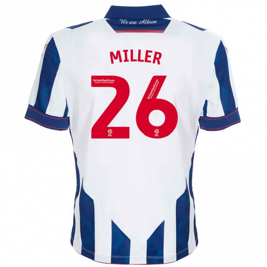 Vyrai Nna Miller #26 Balta Tamsiai Mėlyna Namų Marškinėliai 2024/25 T-Shirt