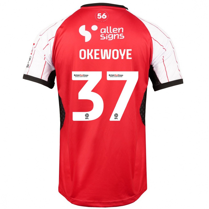 Vyrai Gbolahan Okewoye #37 Baltas Namų Marškinėliai 2024/25 T-Shirt