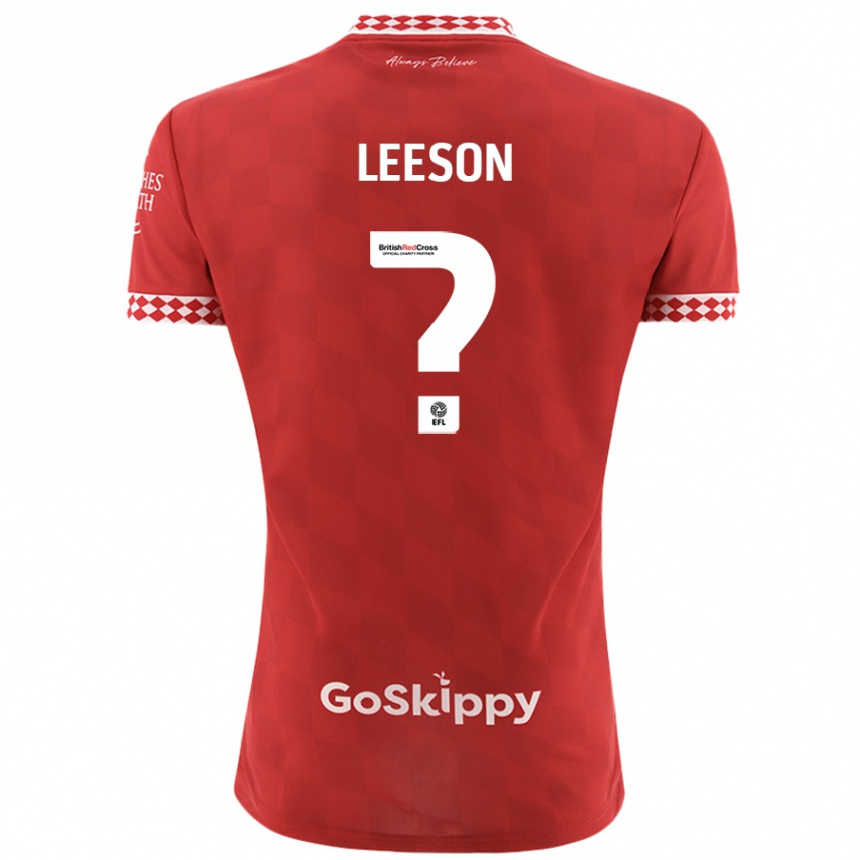 Vyrai Harry Leeson #0 Raudona Namų Marškinėliai 2024/25 T-Shirt