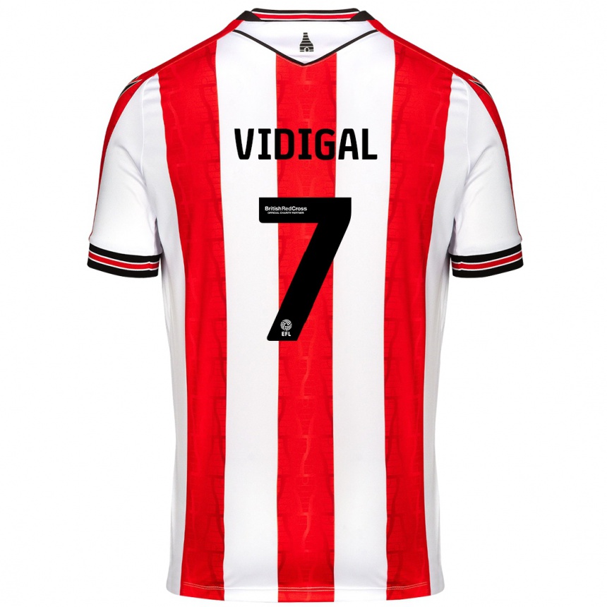 Vyrai André Vidigal #7 Raudona Balta Namų Marškinėliai 2024/25 T-Shirt