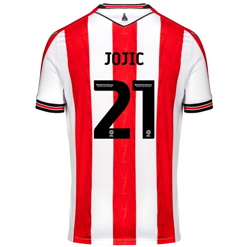 Vyrai Nikola Jojic #21 Raudona Balta Namų Marškinėliai 2024/25 T-Shirt