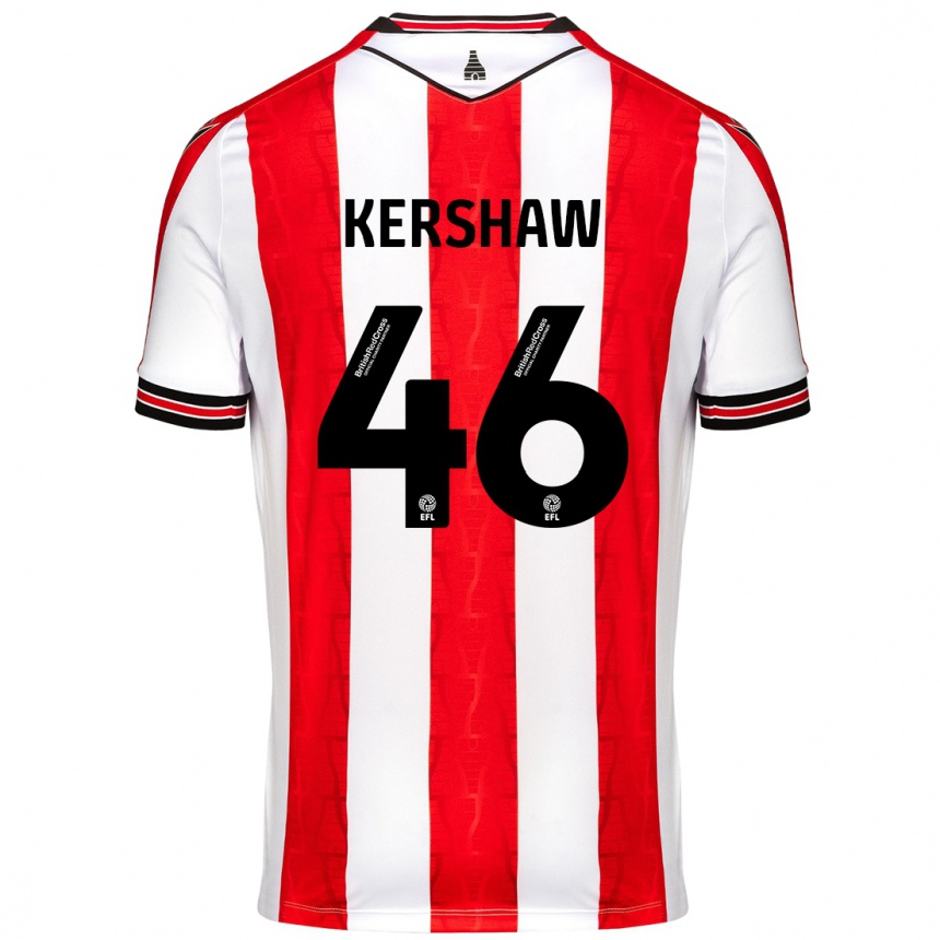 Vyrai Ben Kershaw #46 Raudona Balta Namų Marškinėliai 2024/25 T-Shirt