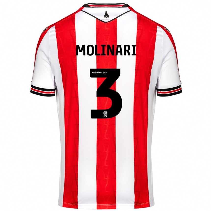 Vyrai Lucia Molinari #3 Raudona Balta Namų Marškinėliai 2024/25 T-Shirt