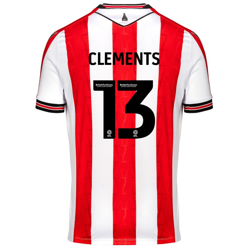 Vyrai Daisy Clements #13 Raudona Balta Namų Marškinėliai 2024/25 T-Shirt