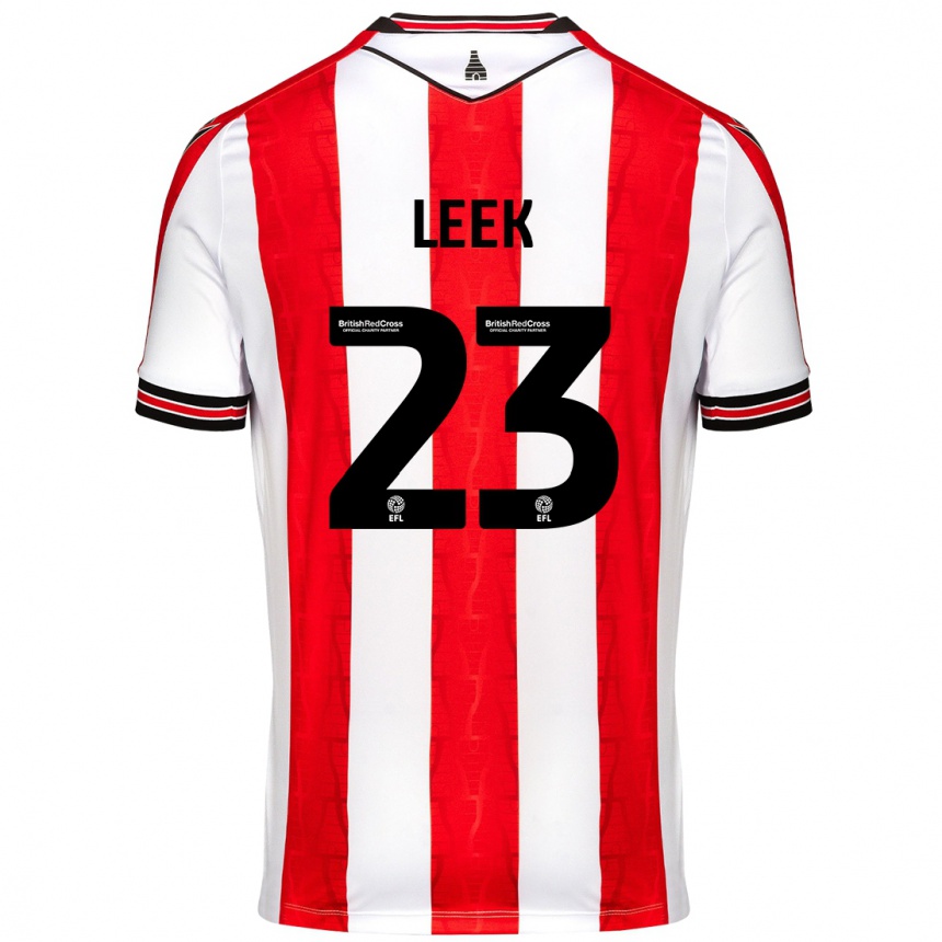 Vyrai Ellie Leek #23 Raudona Balta Namų Marškinėliai 2024/25 T-Shirt