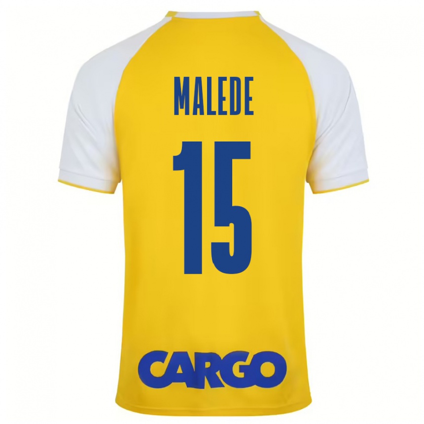 Vyrai Yonas Malede #15 Geltona Balta Namų Marškinėliai 2024/25 T-Shirt