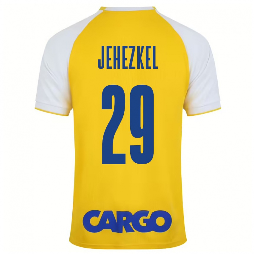 Vyrai Sagiv Jehezkel #29 Geltona Balta Namų Marškinėliai 2024/25 T-Shirt