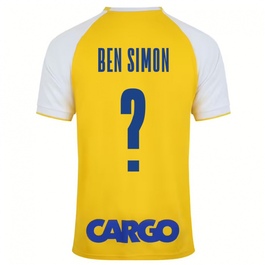 Vyrai Ilay Ben Simon #0 Geltona Balta Namų Marškinėliai 2024/25 T-Shirt