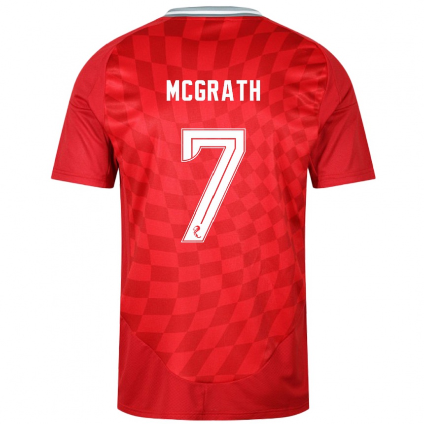 Vyrai Jamie Mcgrath #7 Raudona Namų Marškinėliai 2024/25 T-Shirt