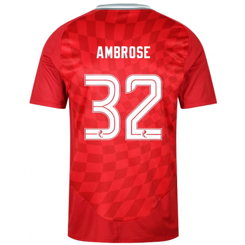 Vyrai Peter Ambrose #32 Raudona Namų Marškinėliai 2024/25 T-Shirt