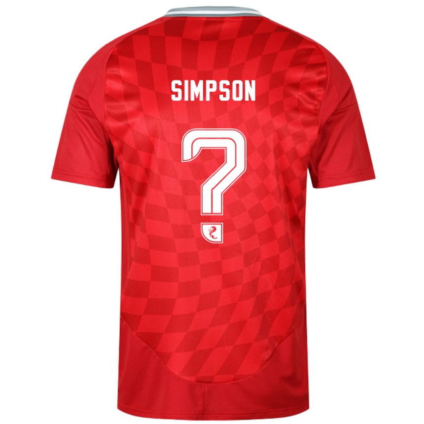 Vyrai Theo Simpson #0 Raudona Namų Marškinėliai 2024/25 T-Shirt