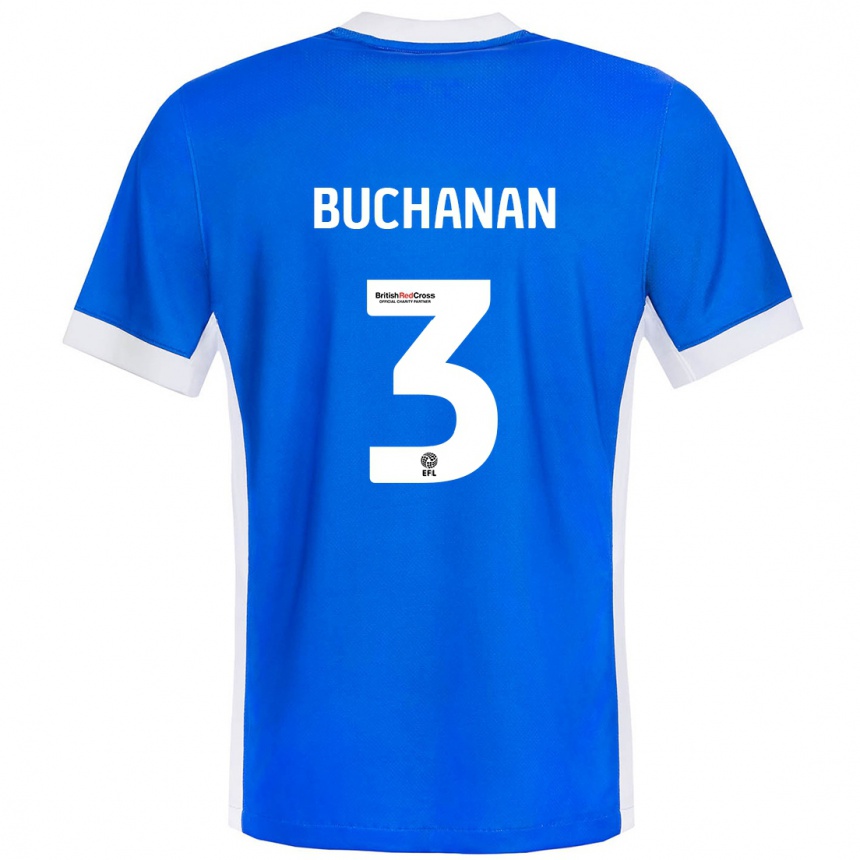 Vyrai Lee Buchanan #3 Mėlyna Balta Namų Marškinėliai 2024/25 T-Shirt