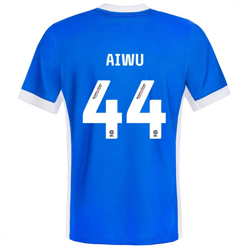 Vyrai Emanuel Aiwu #44 Mėlyna Balta Namų Marškinėliai 2024/25 T-Shirt