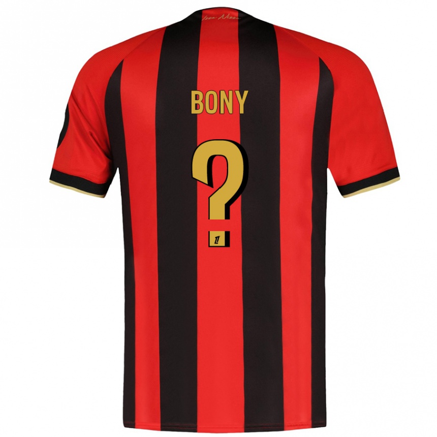 Vyrai Geoffroy Bony #0 Raudona Juoda Namų Marškinėliai 2024/25 T-Shirt