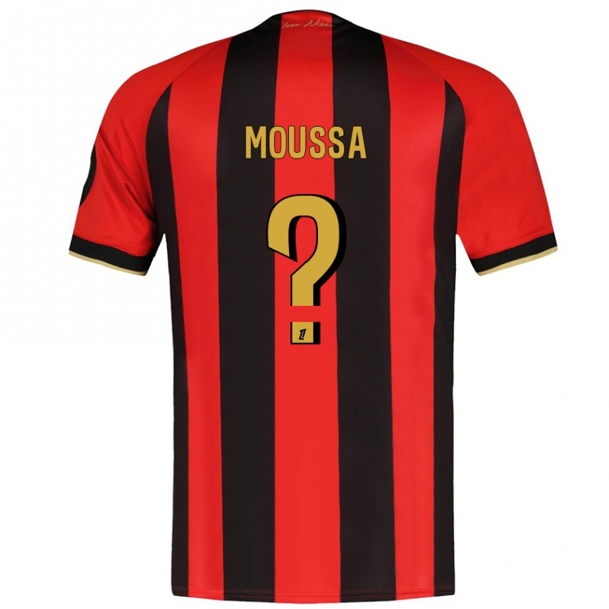 Vyrai Mounir Moussa #0 Raudona Juoda Namų Marškinėliai 2024/25 T-Shirt