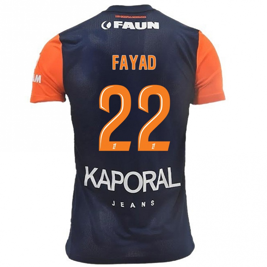 Vyrai Khalil Fayad #22 Tamsiai Mėlyna Oranžinė Namų Marškinėliai 2024/25 T-Shirt