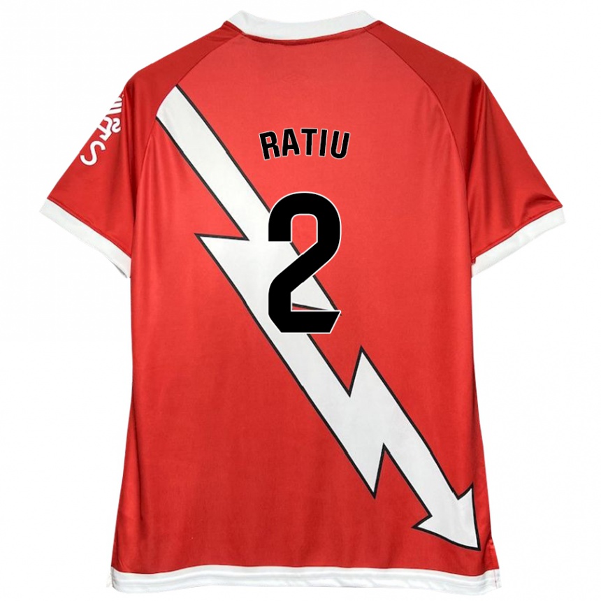 Vyrai Andrei Rațiu #2 Balta Raudona Namų Marškinėliai 2024/25 T-Shirt