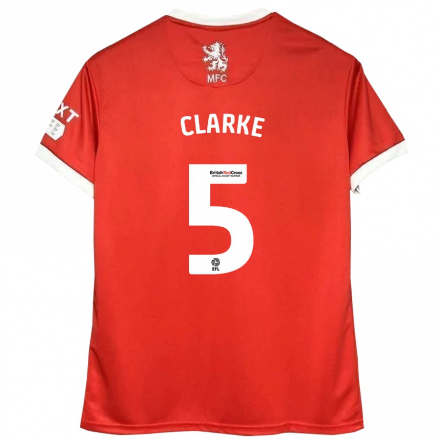 Vyrai Matt Clarke #5 Raudona Balta Namų Marškinėliai 2024/25 T-Shirt