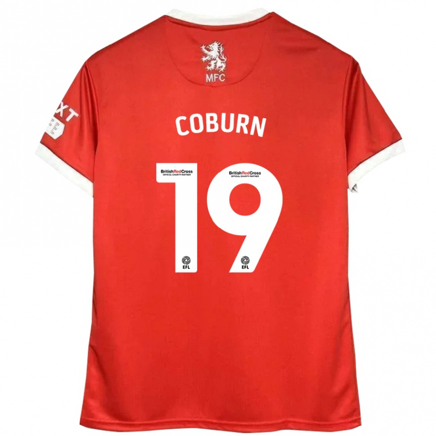 Vyrai Josh Coburn #19 Raudona Balta Namų Marškinėliai 2024/25 T-Shirt