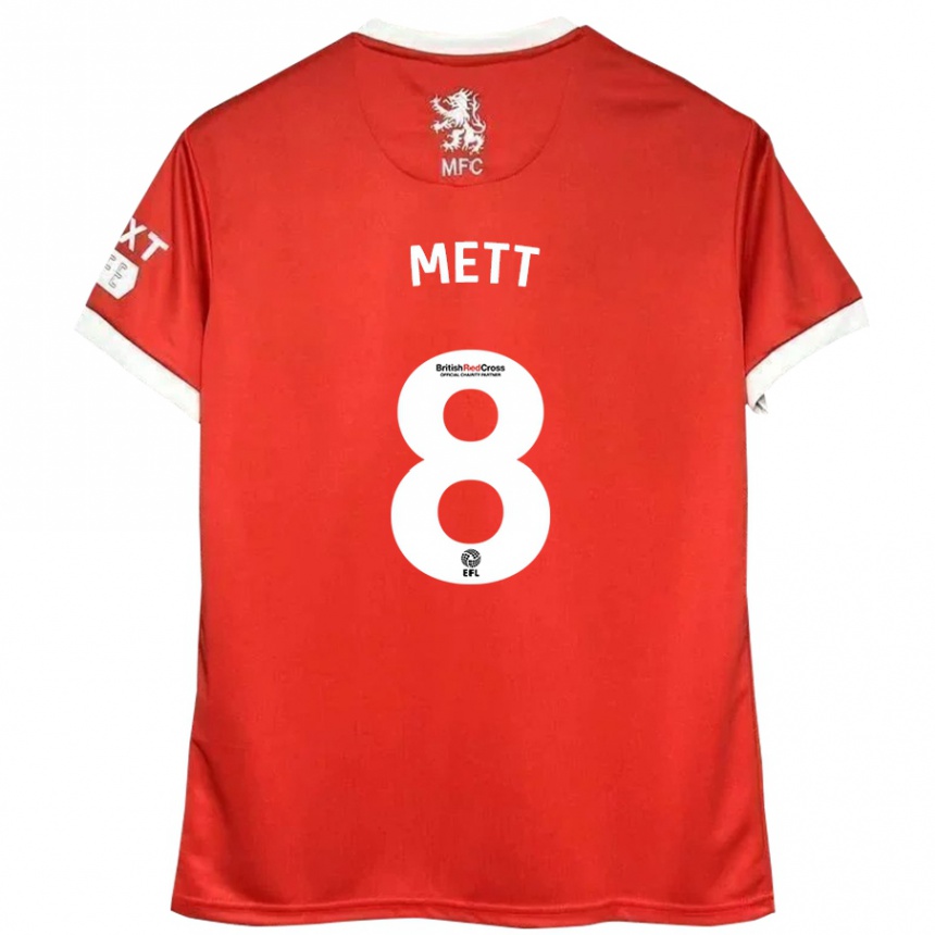 Vyrai Jessica Mett #8 Raudona Balta Namų Marškinėliai 2024/25 T-Shirt