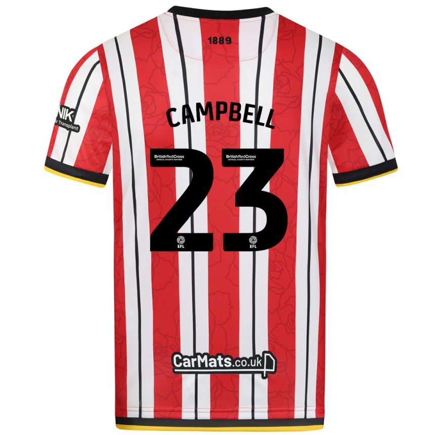 Vyrai Tyrese Campbell #23 Raudonos Baltos Juostelės Namų Marškinėliai 2024/25 T-Shirt