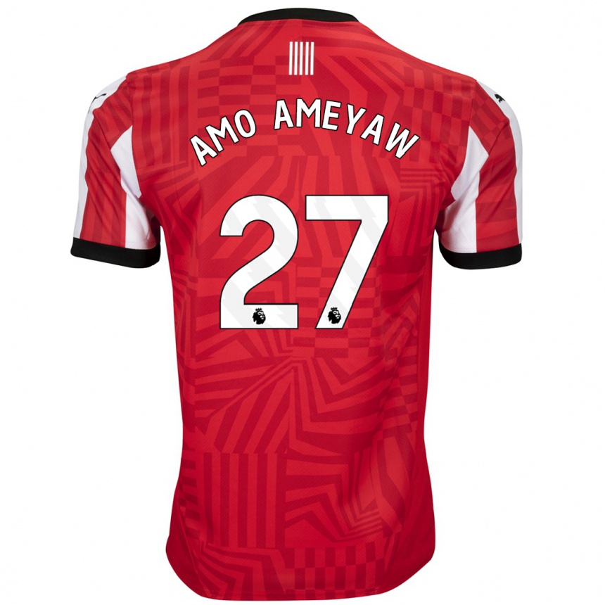 Vyrai Samuel Amo-Ameyaw #27 Raudona Balta Namų Marškinėliai 2024/25 T-Shirt