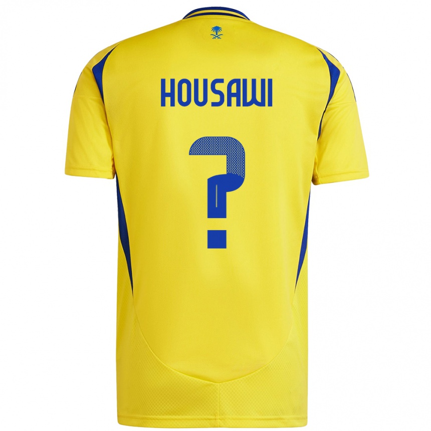 Vyrai Asser Housawi #0 Geltona Mėlyna Namų Marškinėliai 2024/25 T-Shirt