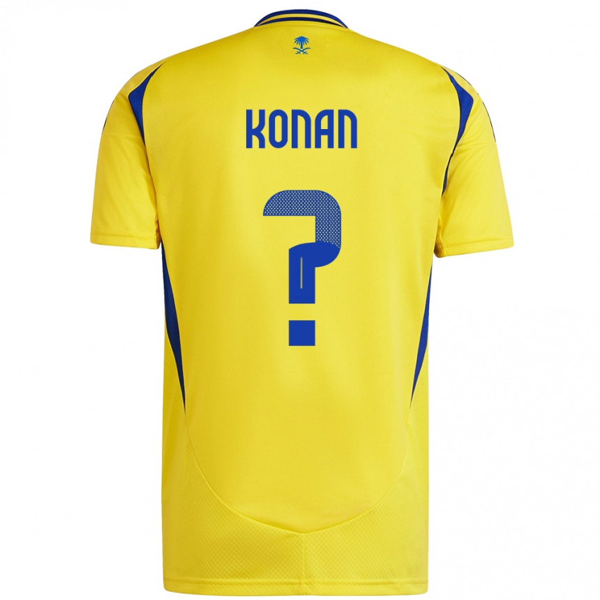 Vyrai Ghislain Konan #0 Geltona Mėlyna Namų Marškinėliai 2024/25 T-Shirt