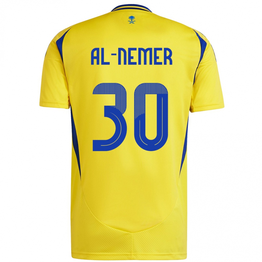 Vyrai Meshari Al-Nemer #30 Geltona Mėlyna Namų Marškinėliai 2024/25 T-Shirt