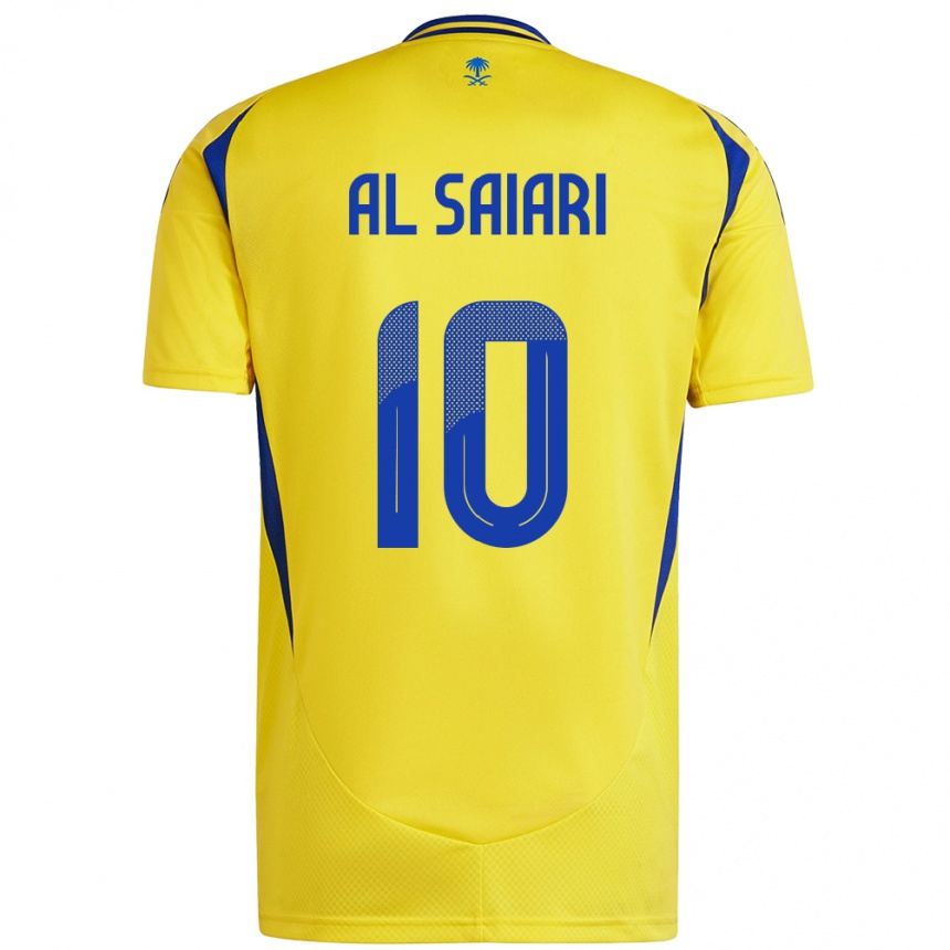 Vyrai Mubarkh Al-Saiari #10 Geltona Mėlyna Namų Marškinėliai 2024/25 T-Shirt