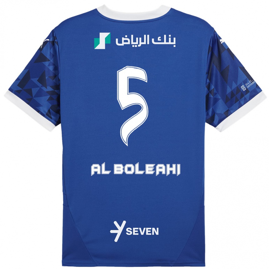 Vyrai Ali Al-Boleahi #5 Tamsiai Mėlyna Balta Namų Marškinėliai 2024/25 T-Shirt