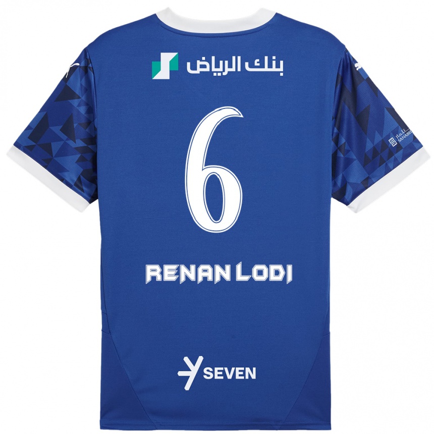 Vyrai Renan Lodi #6 Tamsiai Mėlyna Balta Namų Marškinėliai 2024/25 T-Shirt